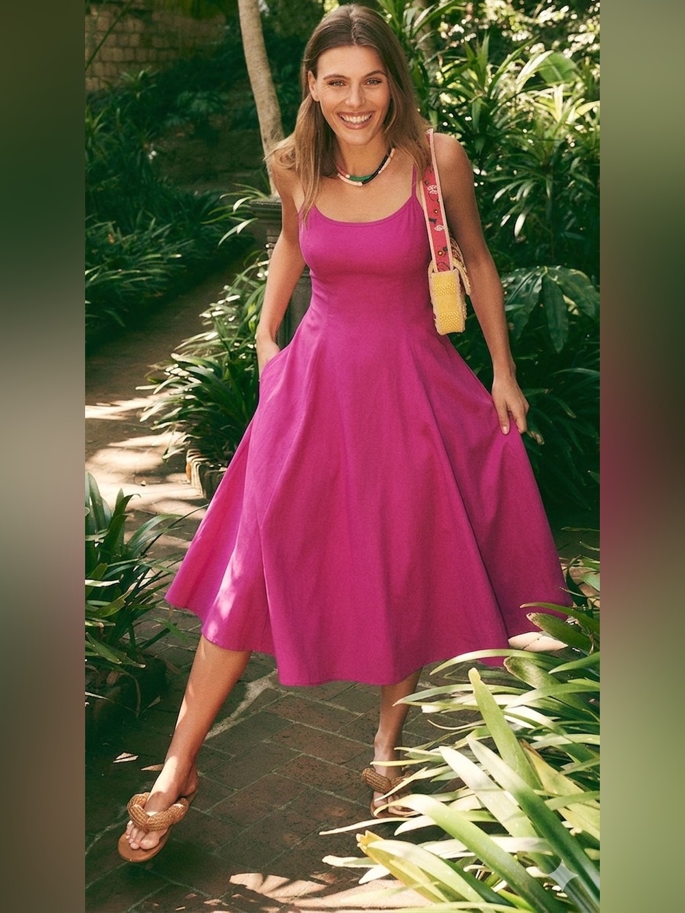 PACT NWOT Fit & Flare Midi Dress Size L